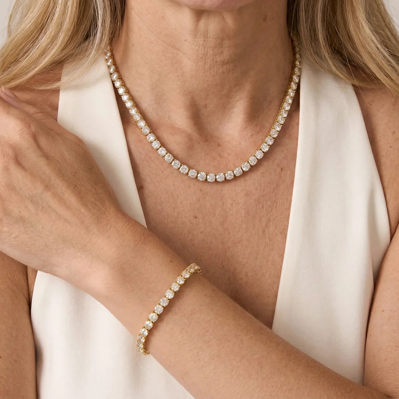 Aurelia Tennis Bracelet & Necklace Set