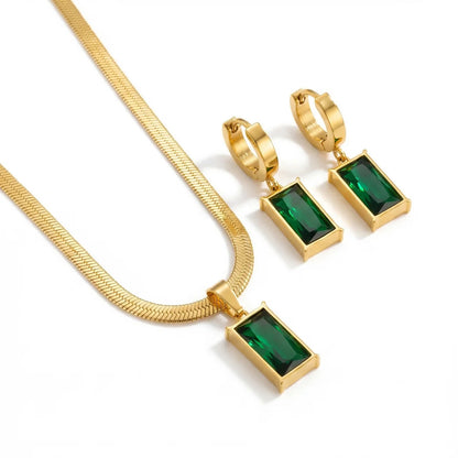 Opale Charm Necklace + Earrings